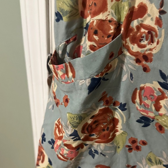 NATURAL LIFE Dusty Blue Maxi Dress with Rust Floral Print Never Worn - Picture 5 of 10